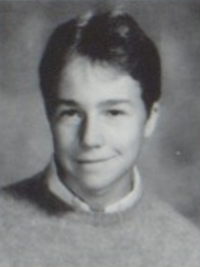Edward Norton 1985 sophomore yearbook portrait