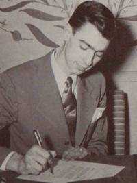 Fred Rogers 1946 senior personalities feature yearbook photo - 