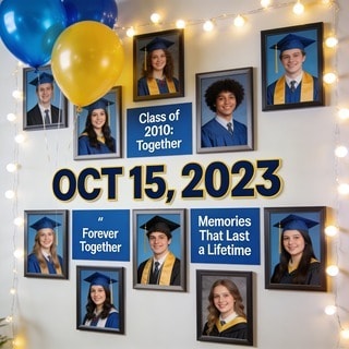 Class of 2010 reunion yearbook photo decorations