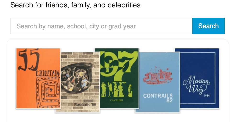 Yearbook Search Page