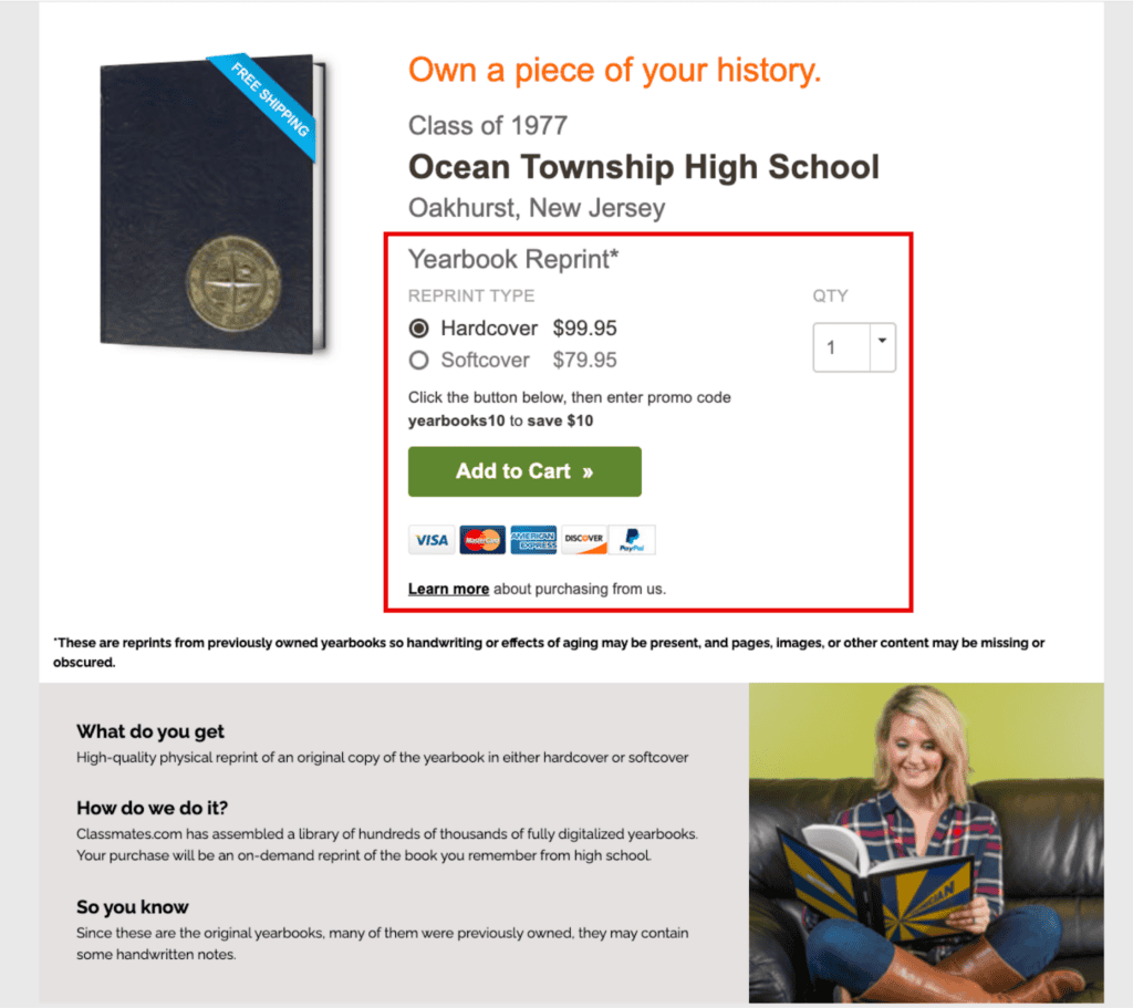 Yearbook Add to Cart