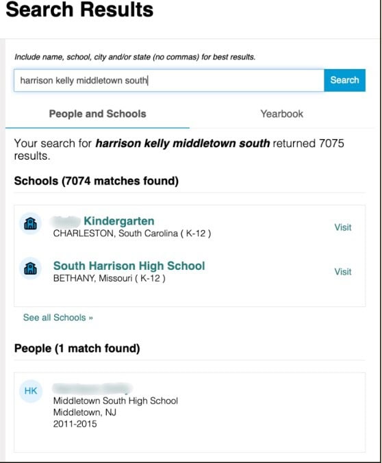 Search Result with School