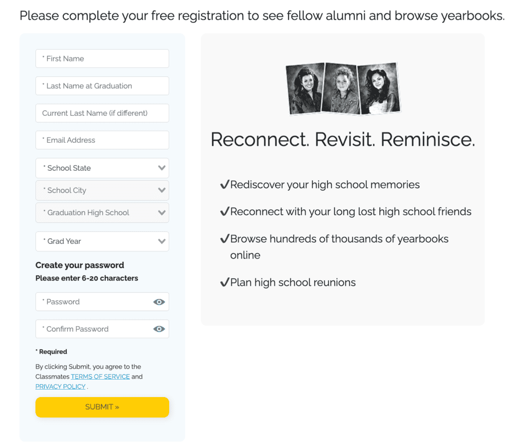 Register for Classmates